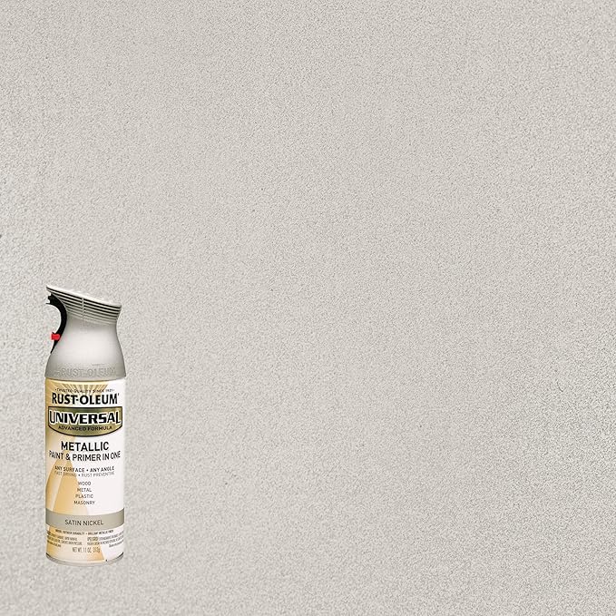 Rust-Oleum 249130 Universal All Surface Metallic Spray Paint, 11 oz, Satin Nickel