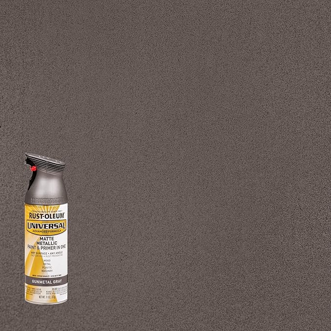Rust-Oleum 353091 Universal All Surface Metallic Spray Paint, 11 oz, Matte Gunmetal Gray (Pack of 2)