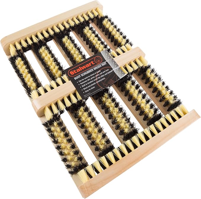Boot and Shoe Cleaner Scrubber Brush Scraper Mat for Home Entryways, Mud Room, and Garages By Stalwart (Doormats for Removing Dirt, Mud, and Grass)