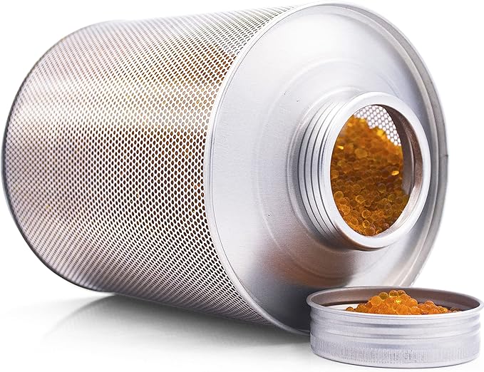 Wisesorb 750 Grams Gun Safe Dehumidifier, 2 Pack Reusable Canister Desiccant Dehumidifier, Rechargeable 1.65 Lbs Indicating Silica Gel Orange to Green