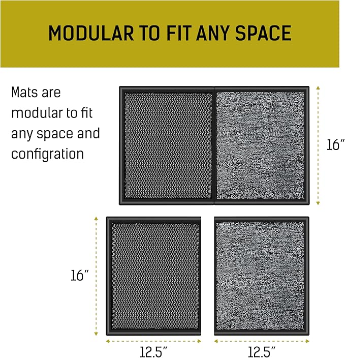 LOSTRONAUT 2-in-1 Wet Dry Shoe Cleaner - 25''x16'' Non Slip Floor Mat, Indoor & Outdoor Welcome Rug, Disinfectant Mat for Doors