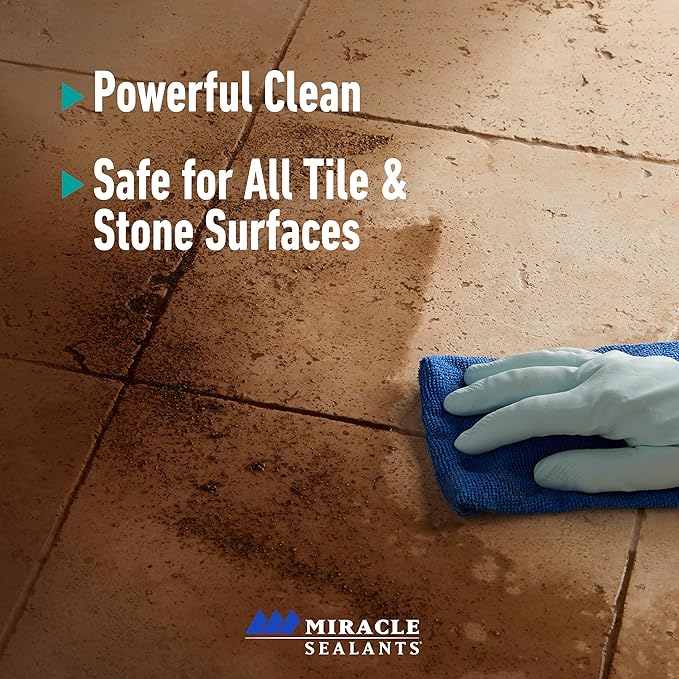 Miracle Sealants Miracle Heavy Duty Tile & Stone Cleaner, Grout Haze Remover, Non-Acidic, Quart, 6 Pack