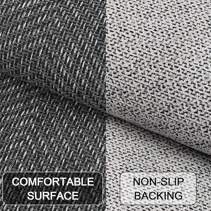 Ultra Thin Indoor Door Mat 17"x29", Washable Door Mat Indoor Entrance, Non Slip Rubber Backing Doormat Low-Profile Inside Entryway Mat, Unique Herringbone Design Entry Mat, Dark Grey (FOLD)