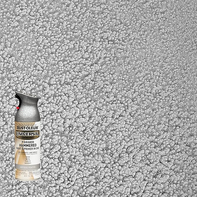 Rust-Oleum 271481 Universal All Surface Forged Hammered Spray Paint, 12 oz, Antique Pewter