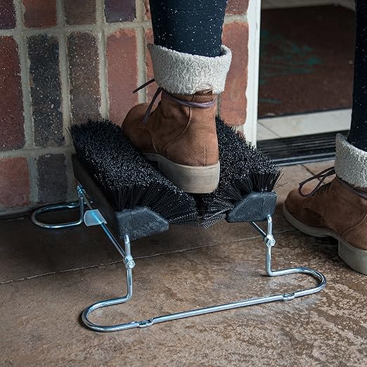 SPARTA Boot and Shoe Cleaning Brush 16.5" x 14.75" x 7", 6 lbs with Scraper for Heavy-Duty Dirt and Mud Remover at Homes, Farms, and Worksites, Polypropylene (Pp), Black