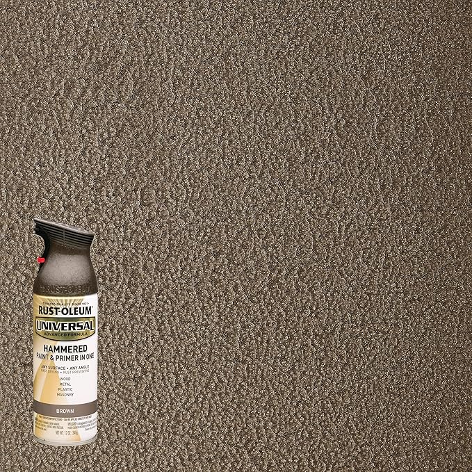 Rust-Oleum 245218-6PK Universal All Surface Hammered Spray Paint, 12 oz, Brown, 6 Pack