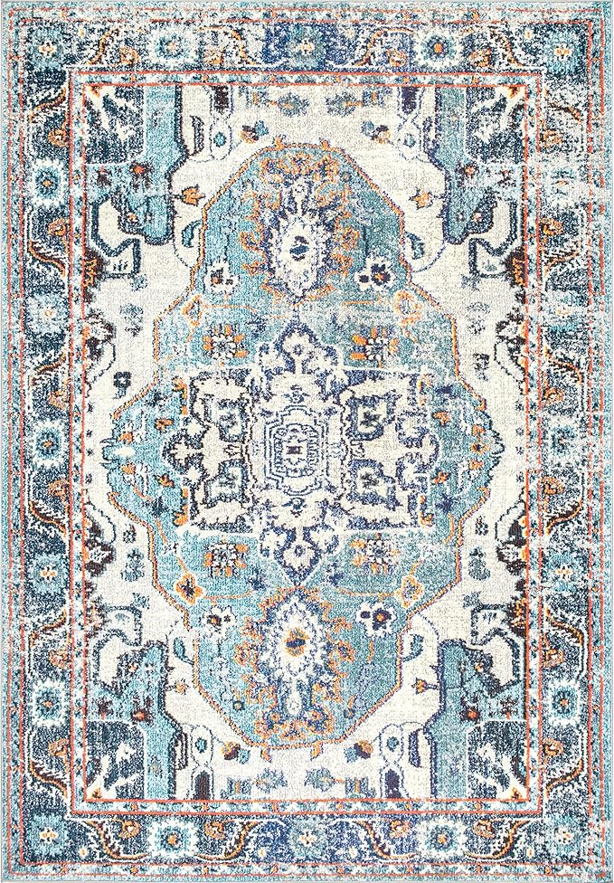nuLOOM Corbett Vintage Bohemian Area Rug, 10x14, Blue