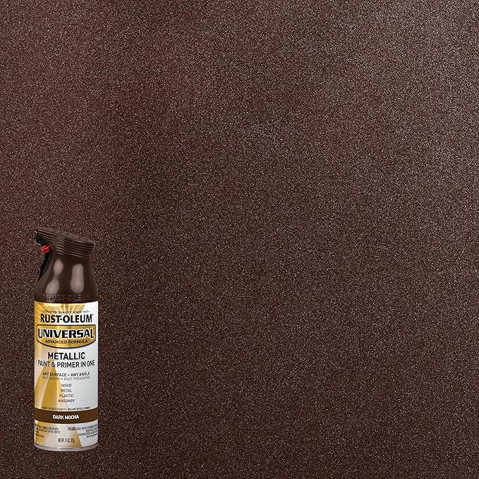 Rust-Oleum 393418 Universal All Surface Metallic Spray Paint, 11 oz, Dark Mocha