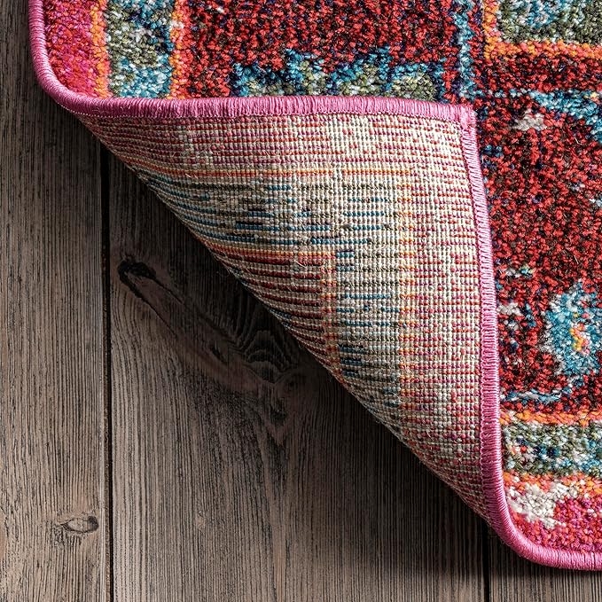 Nuloom Corbett Fuchsia/Ivory, 10' x 14', Vintage Bohemian, Soft and Cozy, High Traffic, Stain Resistant, Easy Clean, Durable Area Rug for Bedroom, Living Room, Dining Space, Den, Foyer, Entryway